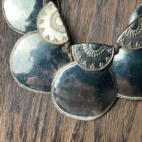 Chico’s Gold & Silver Tone Tribal Style Medallion Necklace - Picture 2 of 4